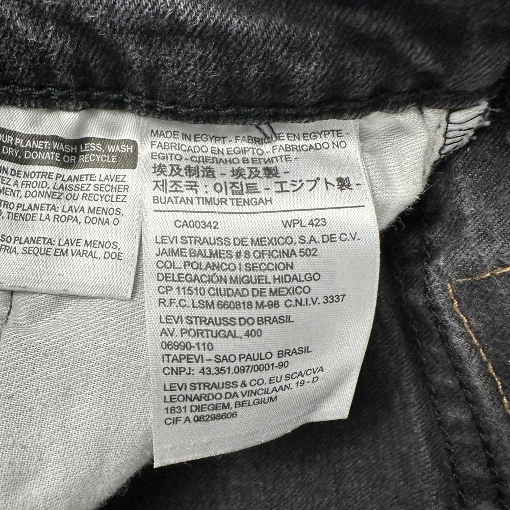 Levi's 514 Jeans Men's 29x30 Black Straight Fit Denim Faded Casual Pants‎ Rodeo